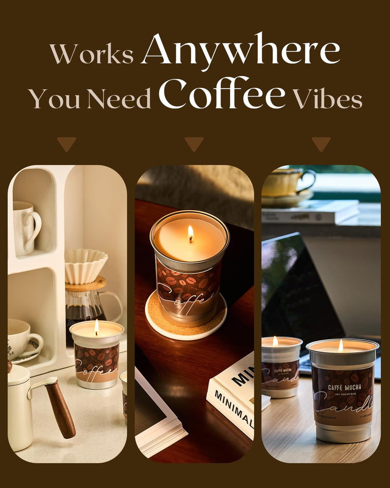 M&SENSE Coconut Latte Scented Candle – 16.2oz Soy Wax, 100+ Hours