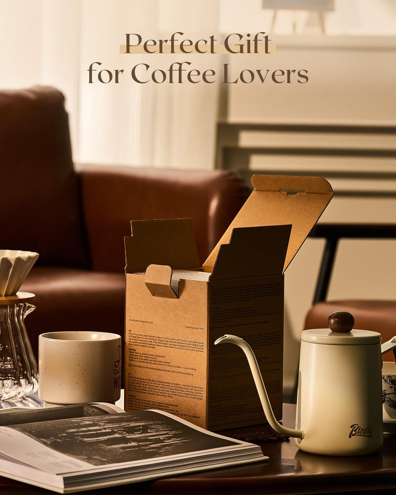 M&SENSE Coffee Candles Caramel Macchiato – Soy Wax, 12.3oz, 75-Hour Burn