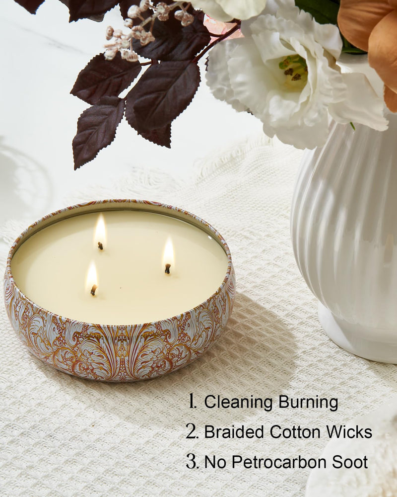 M&SENSE Cherry Blossom 3-Wick Soy Candle – 40+ Hr Burn, Vegan Wax