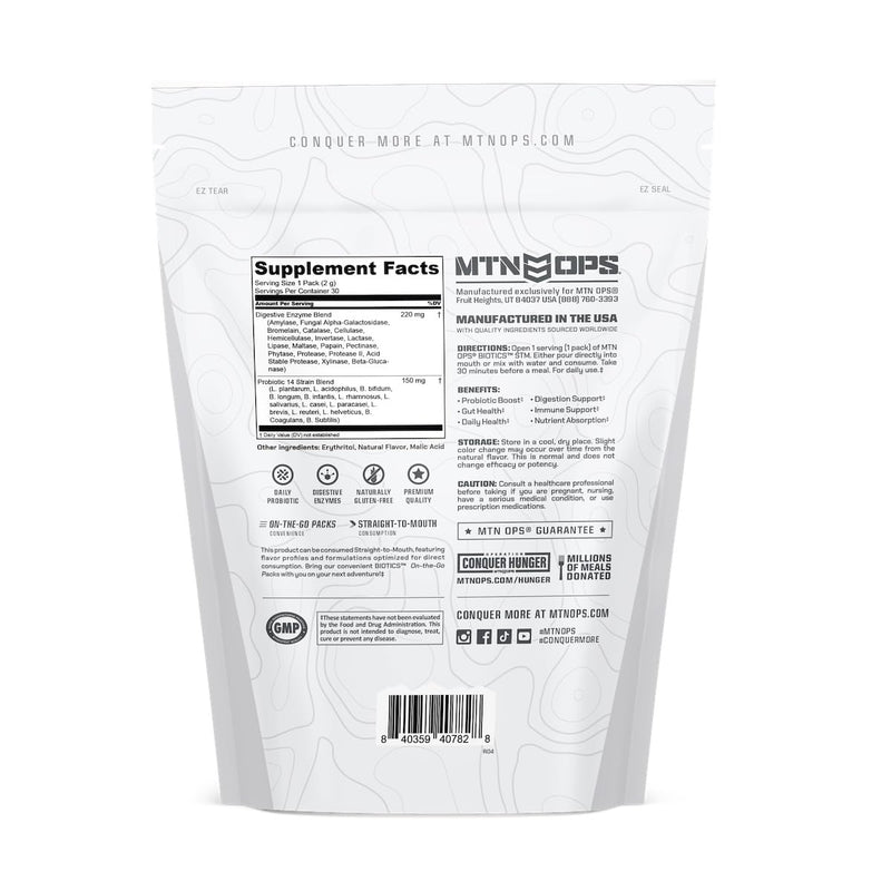 MTN OPS Biotics STM Probiotic Supplement – Gut Health, Digestion & Immunity (Sugar-Free)