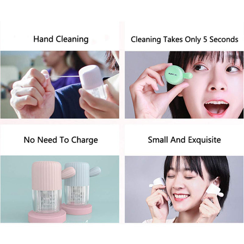 MUDOR Portable Contact Lens Cleaner - Quick Clean for Soft & Hard Lenses (Cherry Pink)