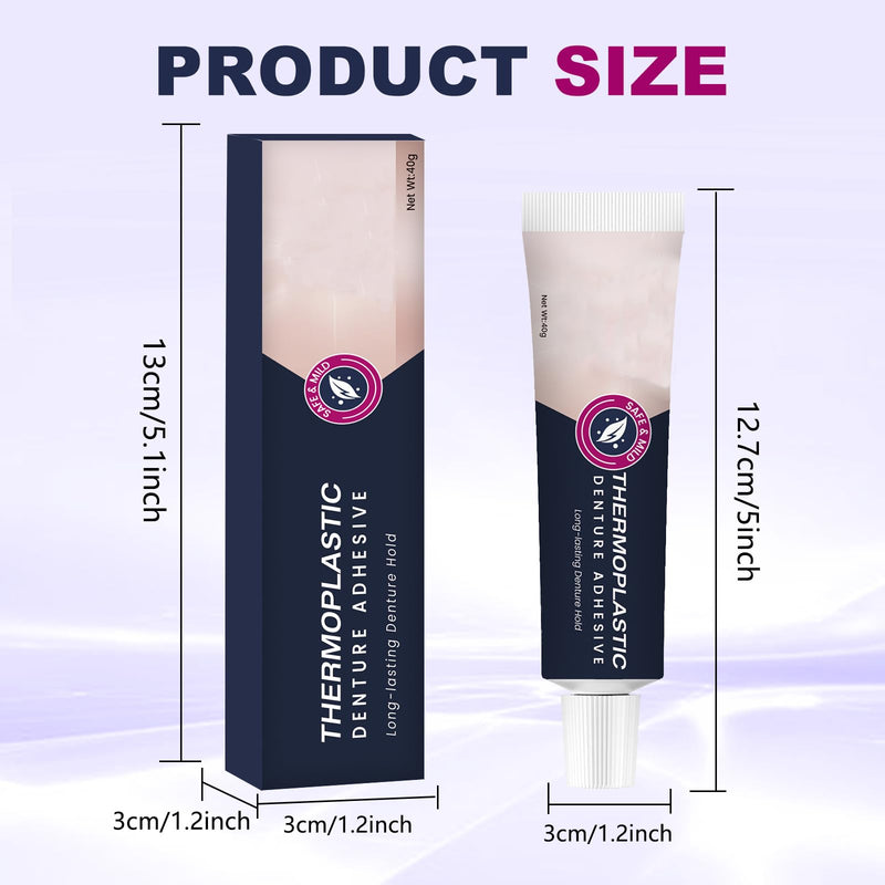2PCS Thermoplastic Denture Adhesive – Ultra Max Hold, Long-Lasting Comfort