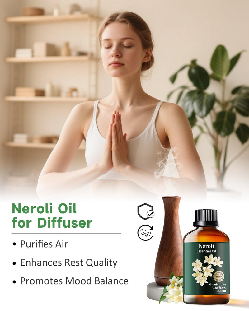 Mumianhua Neroli Essential Oil 100% Pure Therapeutic Grade - 3.38 fl oz