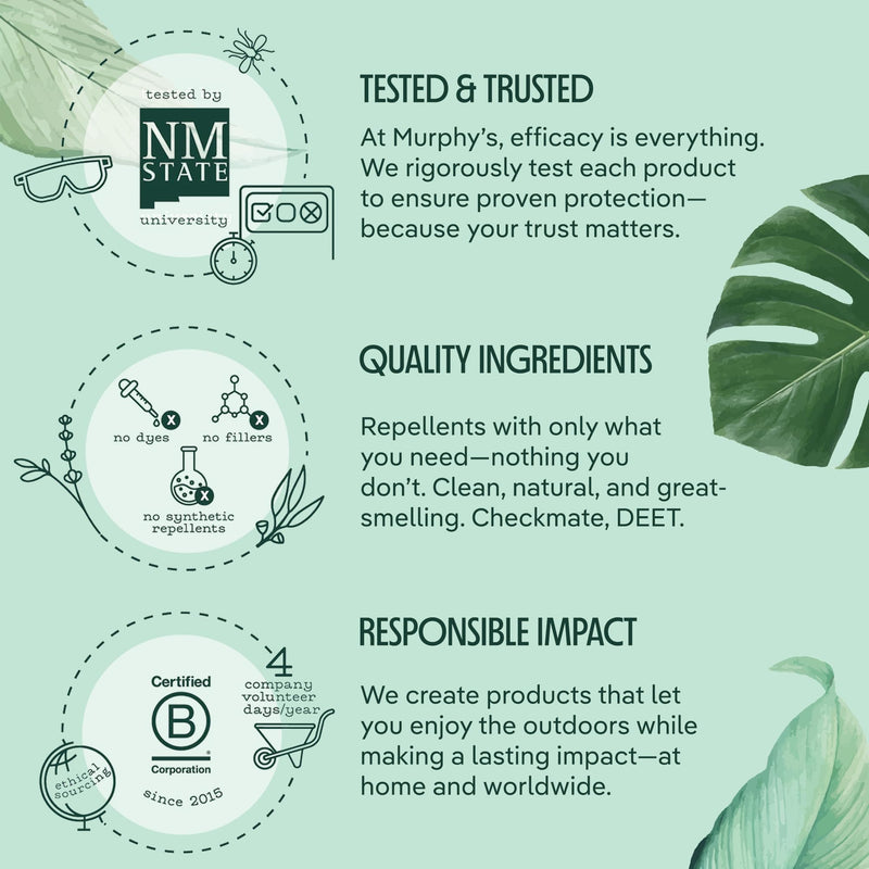 Murphy's Naturals Mosquito & Tick Repellent Spray – DEET-Free Lemon Eucalyptus, 6 oz (2-Pack)