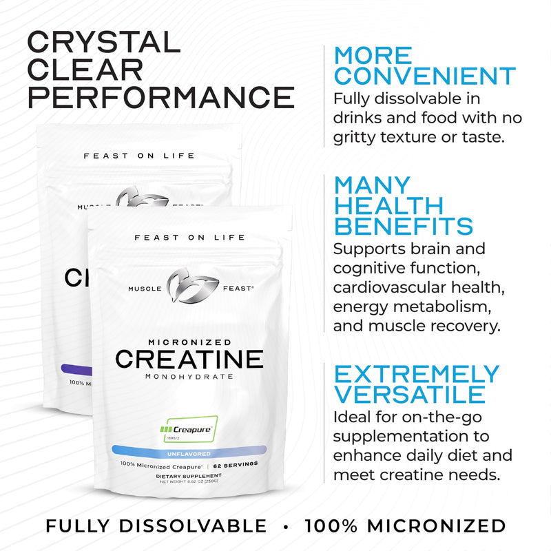 Muscle Feast Creapure Orange Creatine Powder – 62 Servings, Pre- or Post-Workout