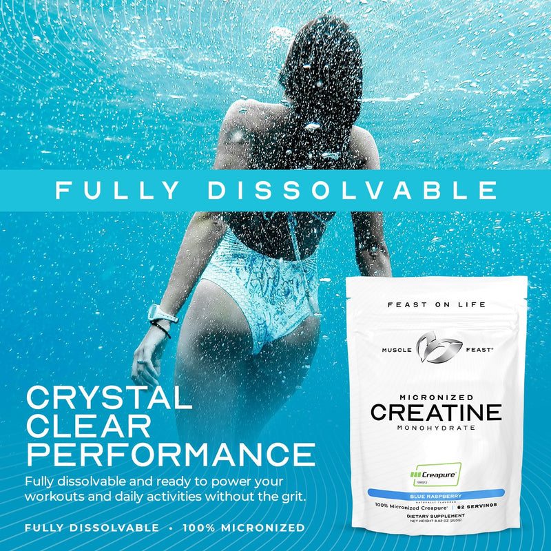 Muscle Feast Creapure Orange Creatine Powder – 62 Servings, Pre- or Post-Workout