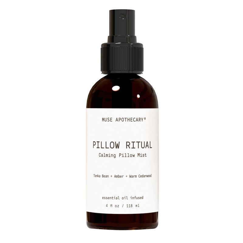 Muse Apothecary Pillow Ritual – Aromatic Pillow Mist with Tonka Bean, Amber & Warm Cedarwood | 4 oz