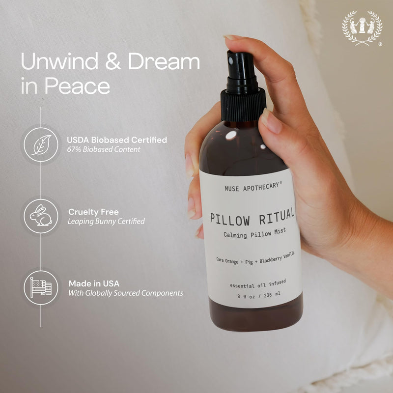 Muse Apothecary Pillow Ritual - Aromatic Pillow Mist & Linen Spray (8 oz) – Cara Orange + Fig + Blackberry Vanilla