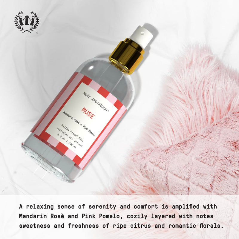 Muse Apothecary Pillow Ritual - Aromatic Pillow Mist, 8 oz (Mandarin Rosé + Pink Pomelo)