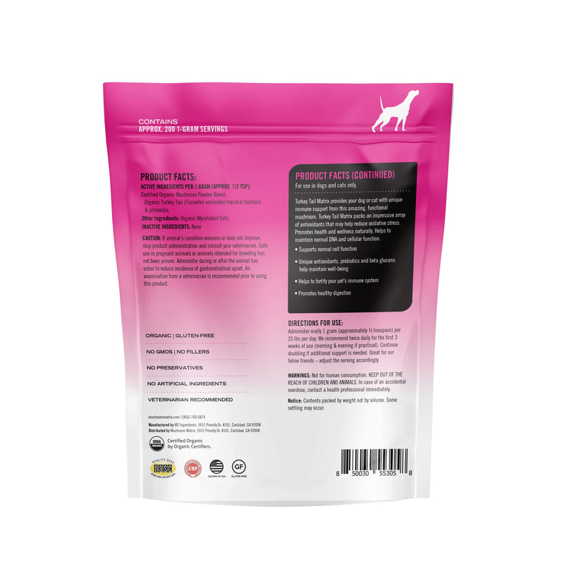 Mushroom Matrix Turkey Tail Powder for Pets – Immune Support for Dogs & Cats (200 g)