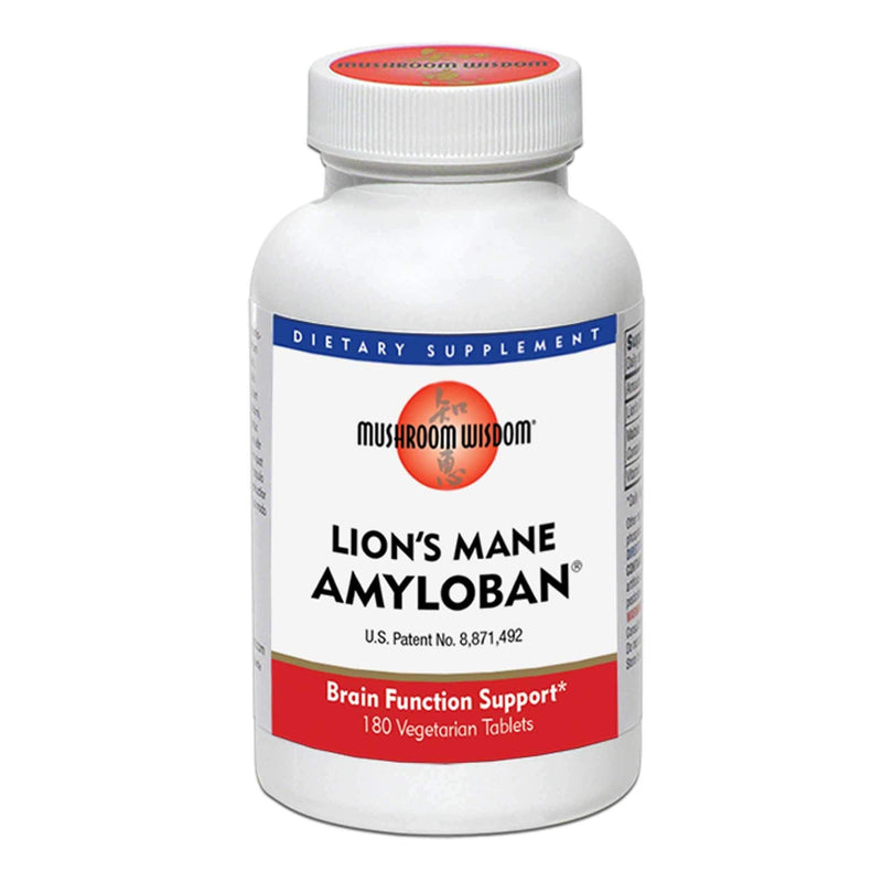 Mushroom Wisdom Lion's Mane Amyloban 180 Tablets | Brain Support, Vegetarian