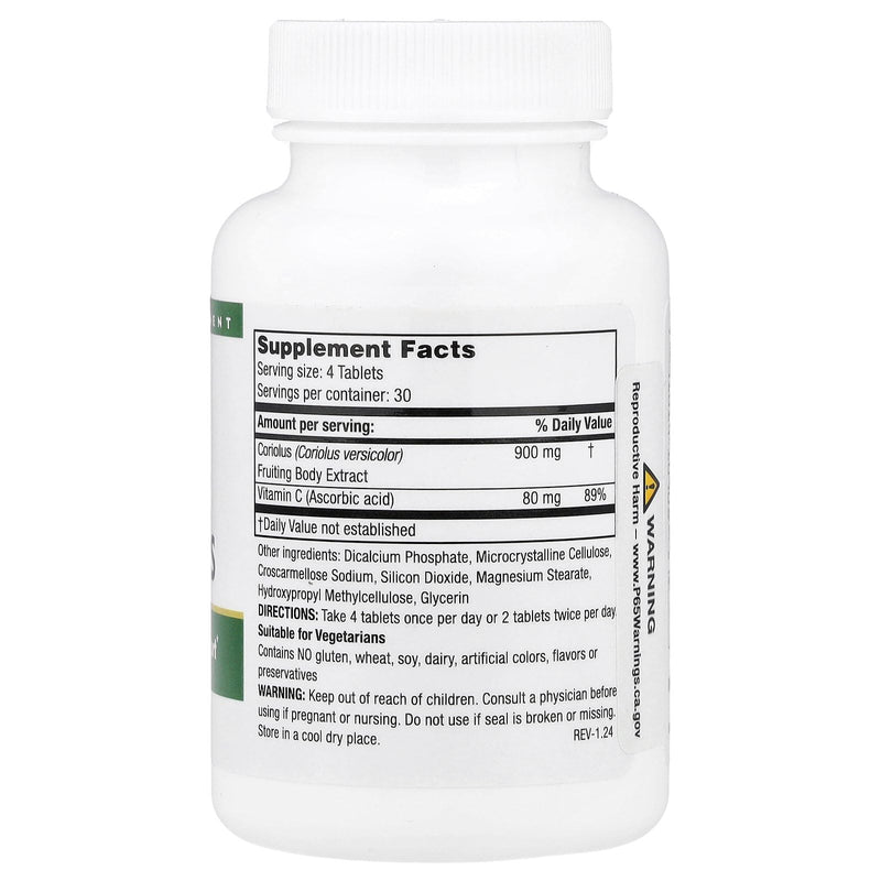 Mushroom Wisdom Super Coriolus - 120 VegTabs | Immune & Liver Support