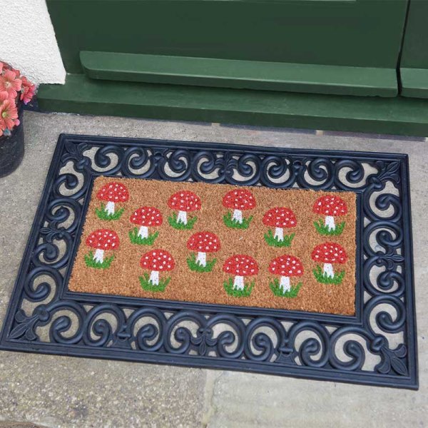 Autumn Mushroom Coir Doormat Insert Non Slip Entrance Mat