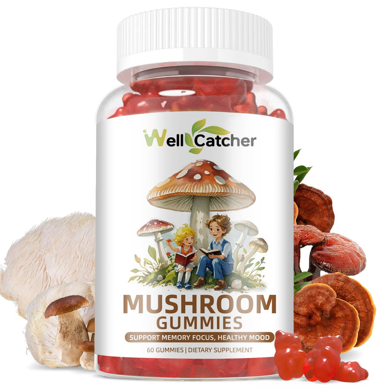Mushroom Gummies with Ashwagandha – Lion's Mane & Cordyceps | Vegan 60ct