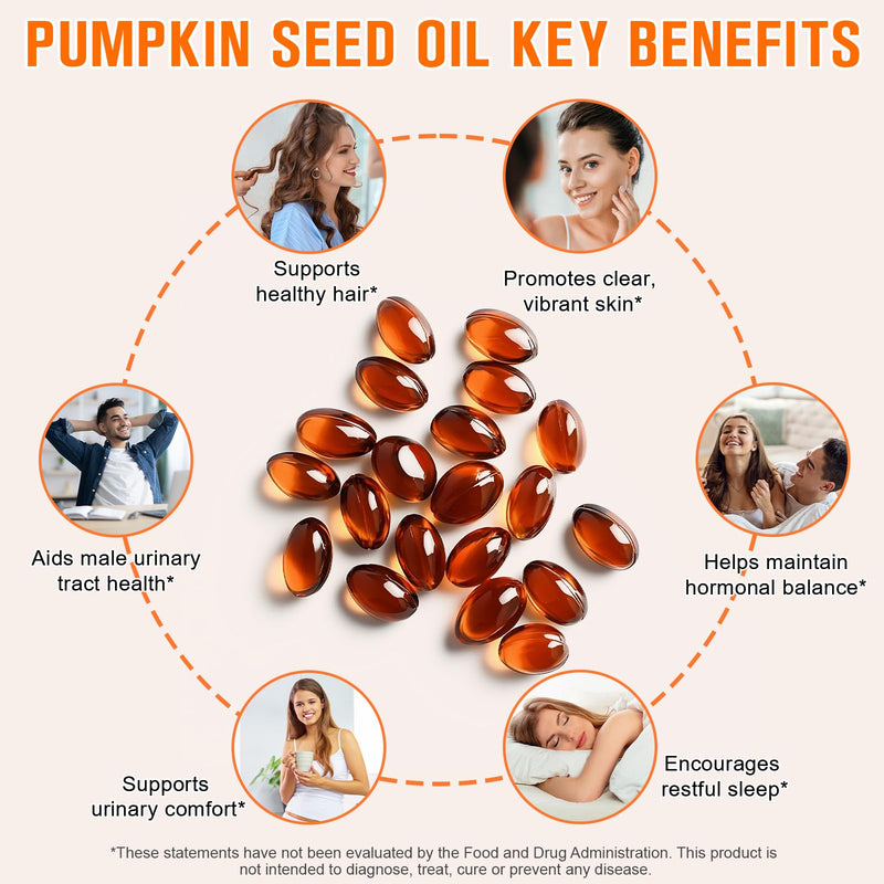 MXCZBSM 2-in-1 Pumpkin Seed Oil with Saw Palmetto – Hair & Prostate Health, 300 Softgels