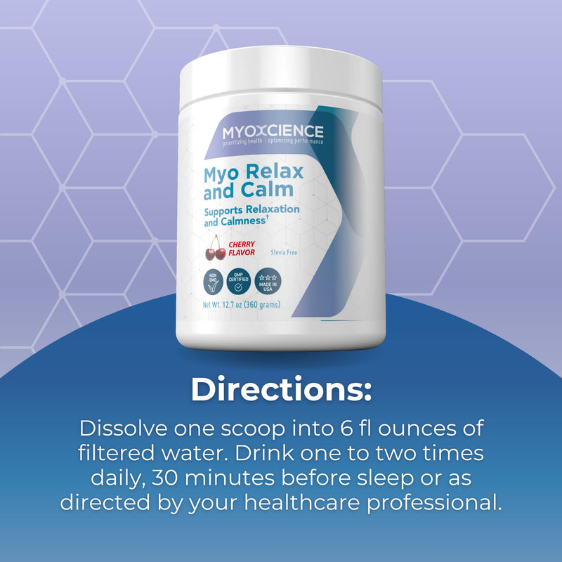 MYOXCIENCE Myo Relax and Calm | Myo-Inositol, L-Theanine, Taurine, Magnesium & GABA | Sleep, Neurotransmitter & Hormone Support (Cherry, 60 Servings)