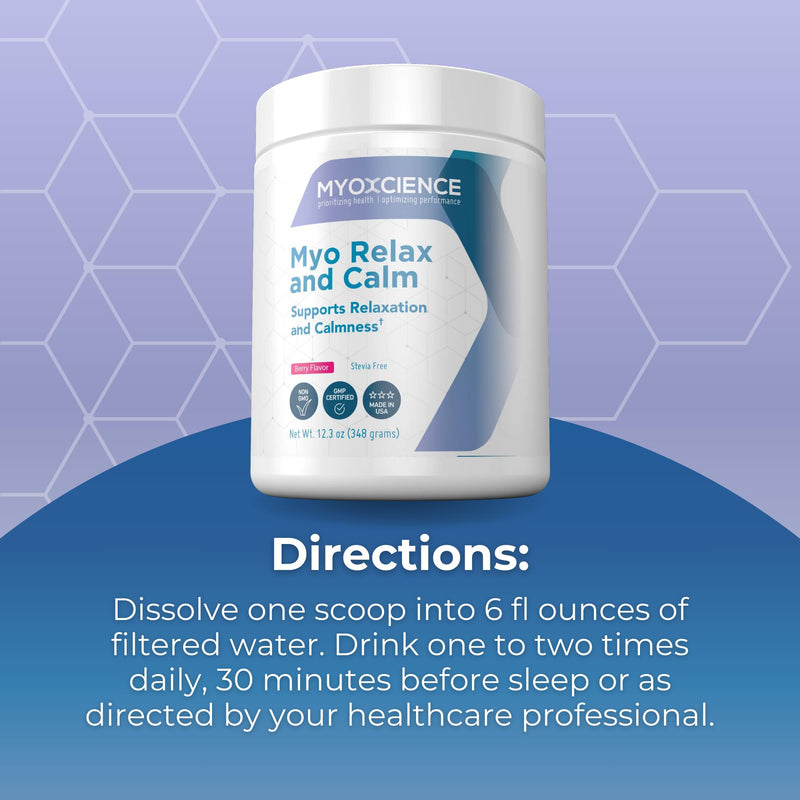 MYOXCIENCE Myo Relax & Calm | Sleep & Mood Support with Myo-Inositol, L-Theanine, Taurine, Magnesium & GABA | Berry Flavor | 60 Servings
