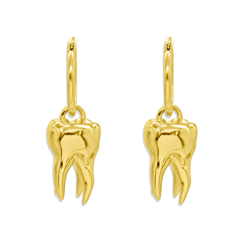 Gold Lover’s Remnant Heavy Tooth Earrings