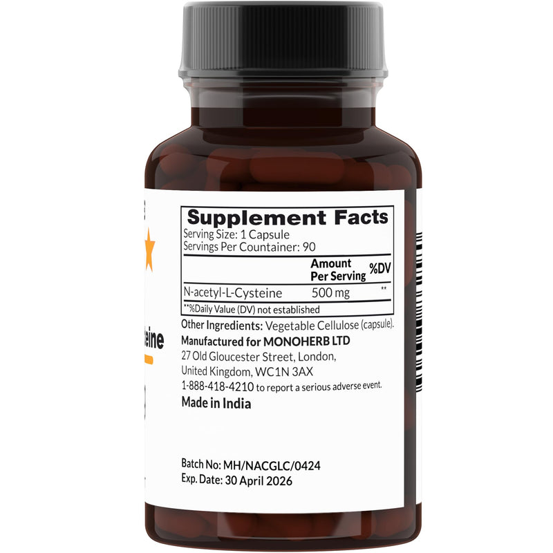 N-Acetyl-L-Cysteine (NAC) 500 mg – 90 Veg Capsules