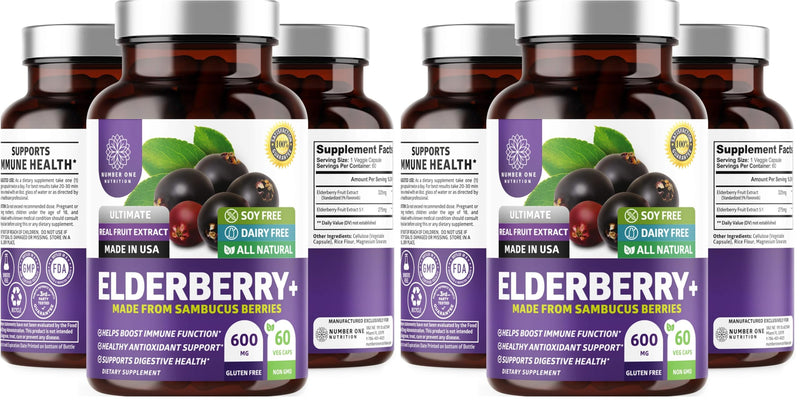 N1N Premium Black Elderberry Capsules – Max Strength for Immunity & Skin Health | 60 Veg Caps (Pack of 2)