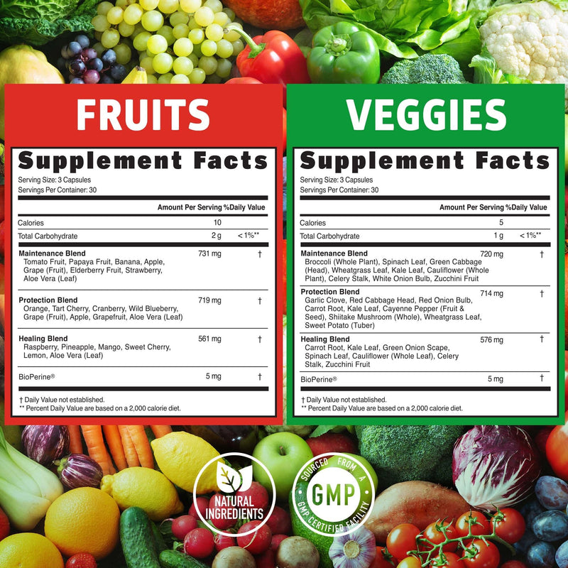 N1N Premium Super Fruits & Veggies Supplement – 180 Caps | Whole Food Nutrition