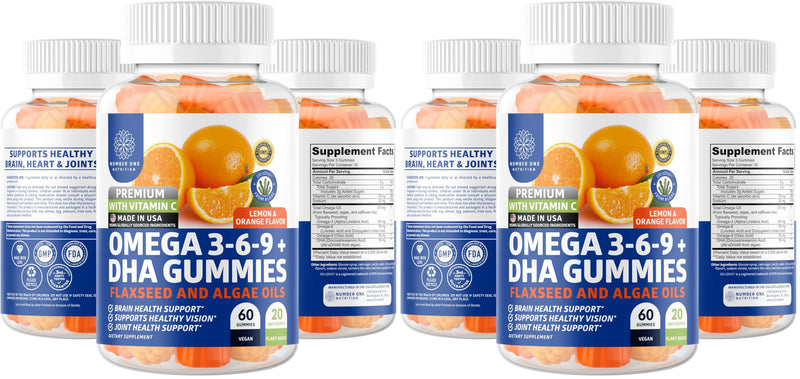 N1N Omega 3-6-9 + DHA Gummies (Vegan) – Brain & Immunity Support | Pack of 2