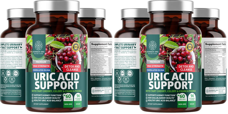 N1N Premium Uric Acid Support – 14x Potent Herbs, All Natural Kidney & Uric Acid Cleanse (Pack of 2)