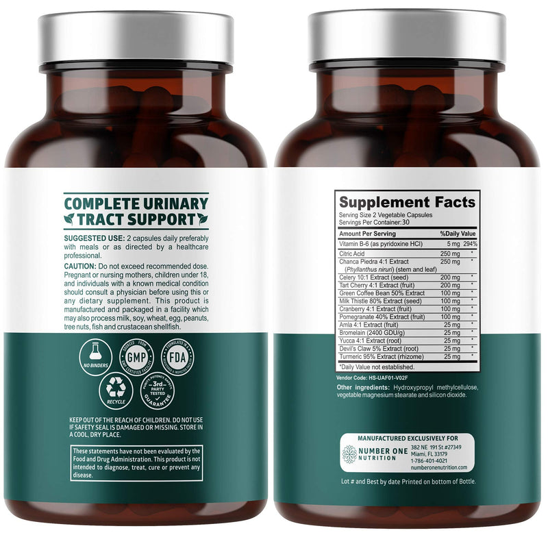 N1N Premium Uric Acid Support – 14x Potent Herbs, All Natural Kidney & Uric Acid Cleanse (Pack of 2)