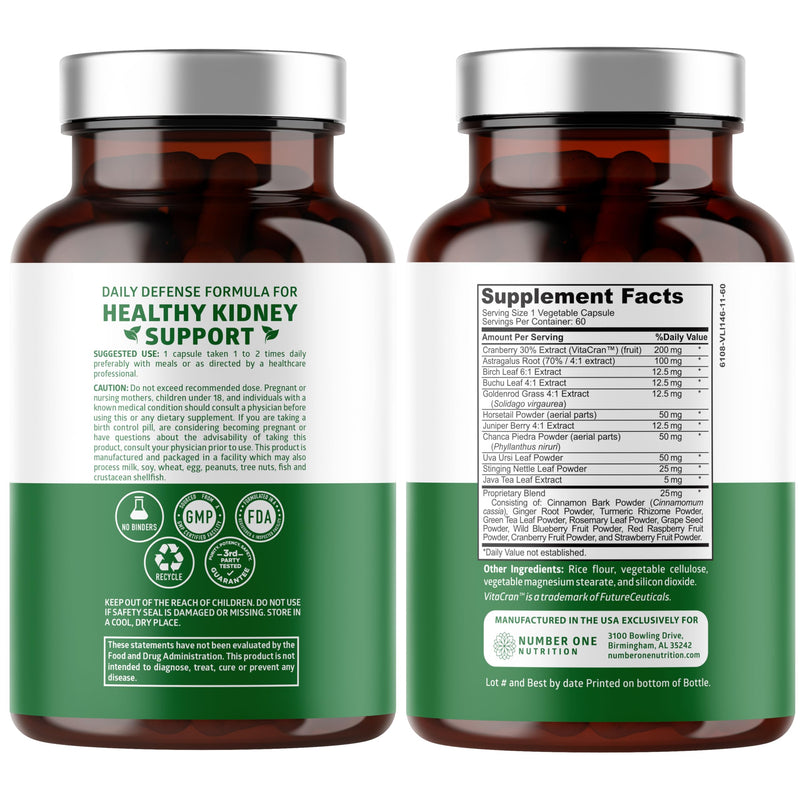 N1N Kidney Cleanse – 21 Herbs with Cranberry & Uva Ursi | 60 Veg Caps