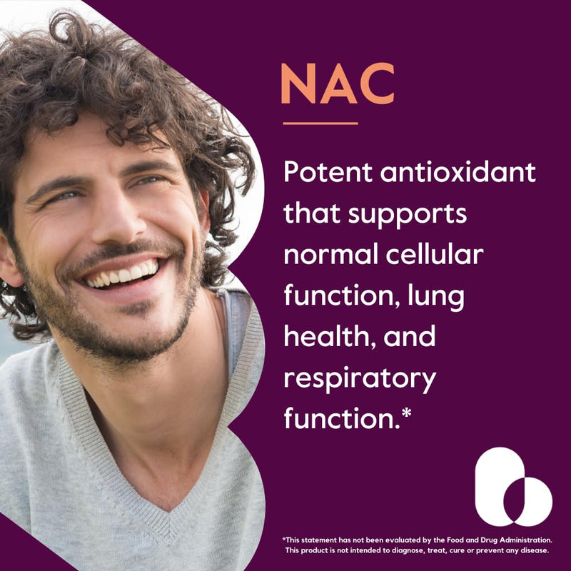 N-Acetyl L-Cysteine (NAC) 600mg Per Capsule (120 Vegetarian Capsules) - No Stearates - Vegan - No Fillers - No Silica - No Gelatin - Gluten Free - Non GMO