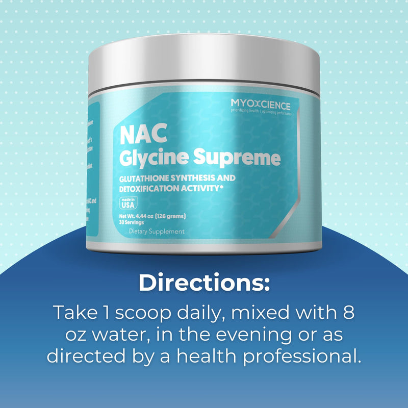 MYOXCIENCE NAC Glycine Supreme – NAC + Glycine + Taurine (Natural Peach & Pineapple) 30 Servings