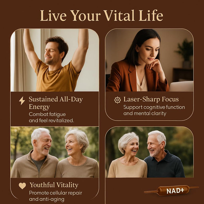 ARSYCHLL NAD Advanced Cellular Renewal - 1200mg NAD Supplement for Skin Aging Support, Energy & Focus - 10 Vials