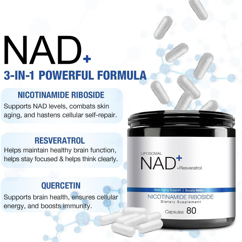 DUCRKACS NAD Supplement – NAD+ NR + Resveratrol for Energy & Anti-Aging