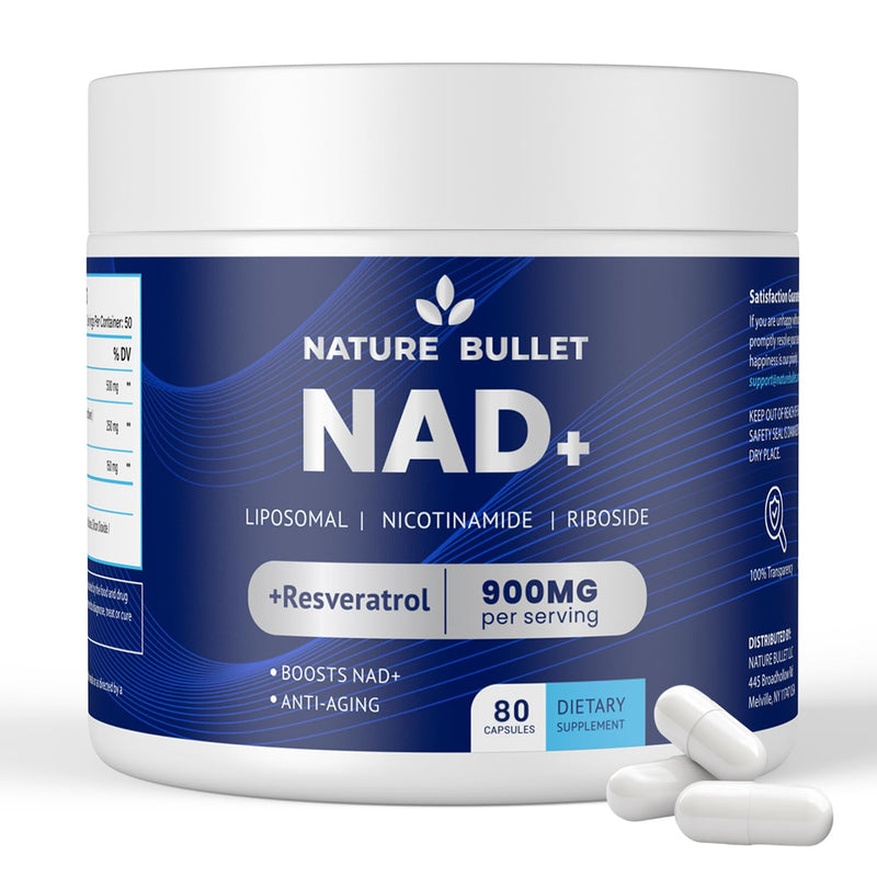 NAD+ Liposomal NR with Resveratrol - 900mg per Serving | 80 Capsules