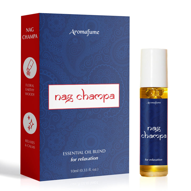 Nag Champa Essential Oil Roll-On Blend by Aromafume | 10ml | Sandalwood, Jasmine, Ylang Ylang & Champa Flower