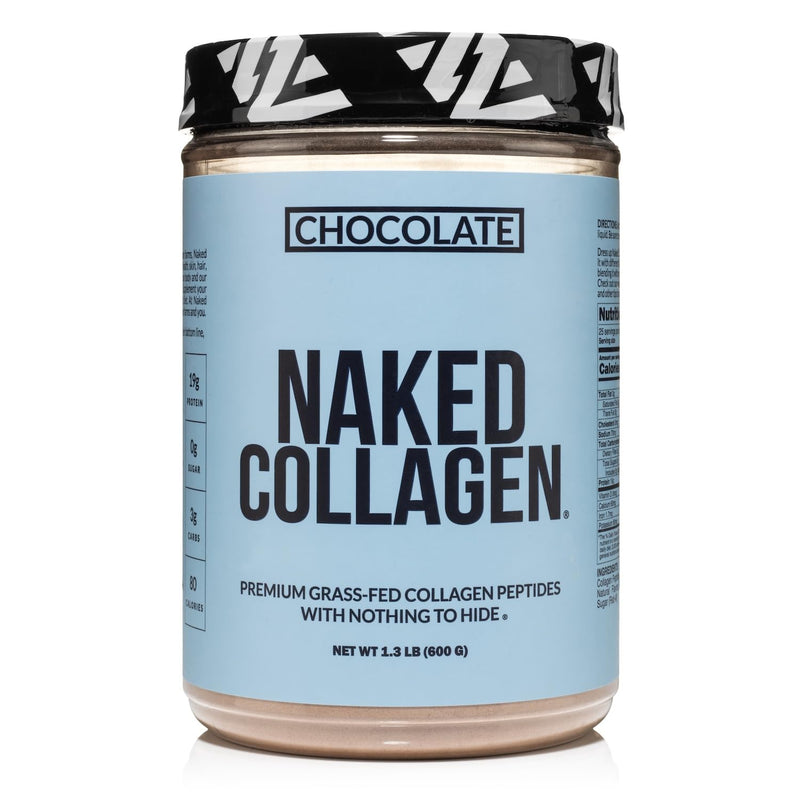 NAKED Chocolate Collagen Peptides Powder – 24 Servings, 20 oz, Grass-Fed, Paleo & Keto Friendly, Non-GMO, Gluten Free