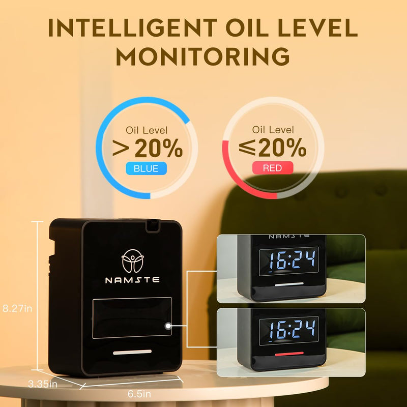 Namste Smart Waterless Diffuser — HVAC Scent Machine with Clock & Bluetooth, 3000 Sq Ft Coverage