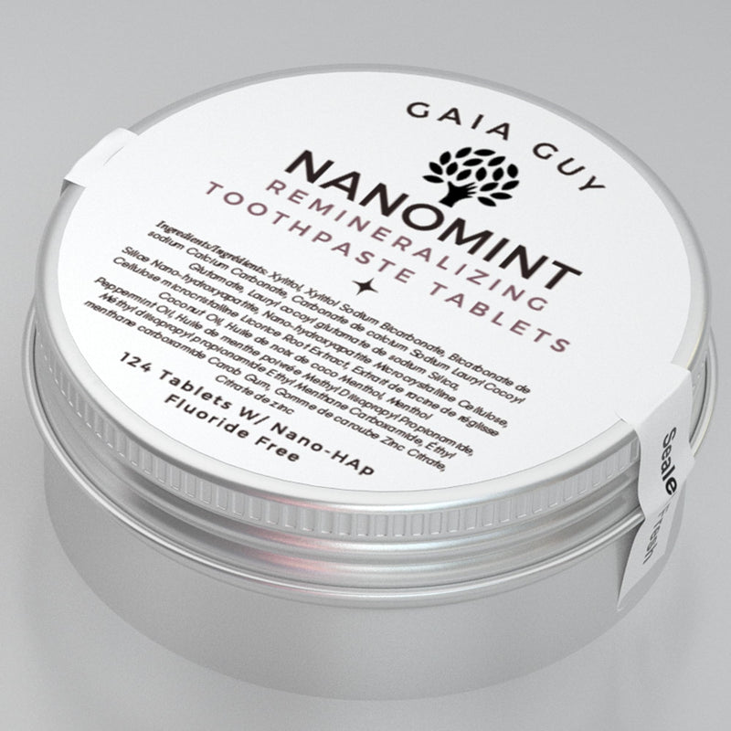 NanoMint - Remineralizing Toothpaste Tablets | Nano Hydroxyapatite | Fluoride-Free | 124 Tabs | Eco-Friendly Travel Tin