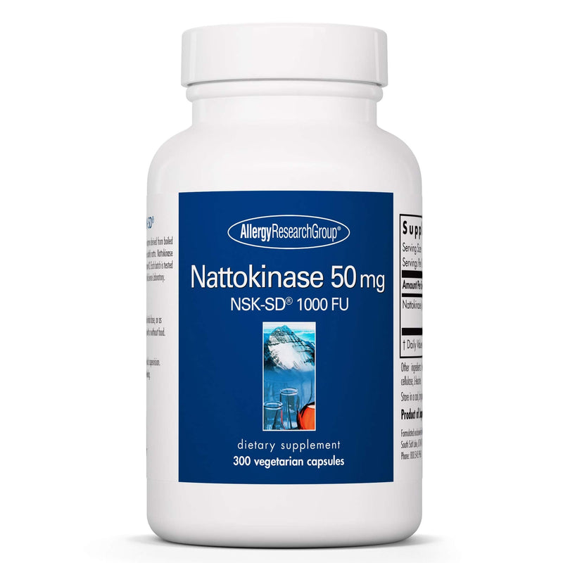 Allergy Research Group Nattokinase 50mg NSK-SD 1000 FU | Cardiovascular Support | 300 Count