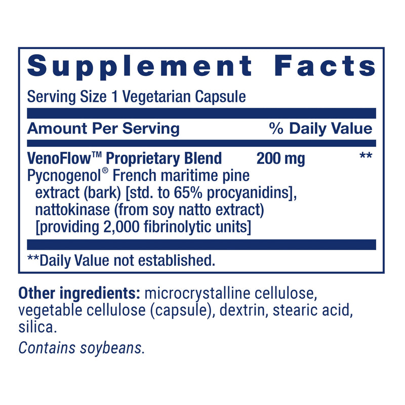 Life Extension VenoFlow Nattokinase Enzyme & Pycnogenol — Supports Healthy Circulation | 30 Vegetarian Capsules