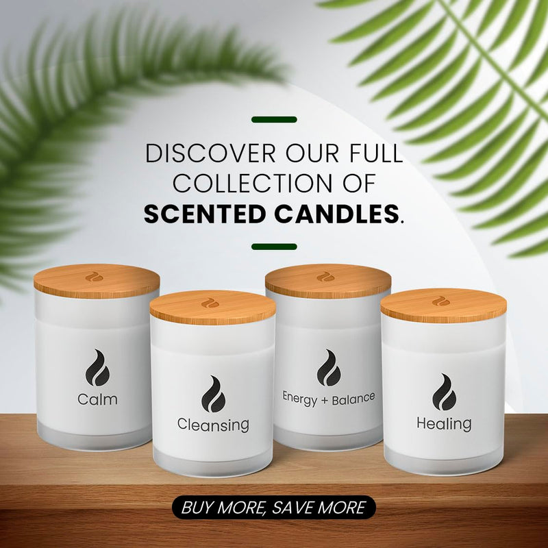Natur IX Cleansing Scented Candles for Home | Sage & Palo Santo | Natural Non Toxic Soy Candles with Essential Oils | 50 H Long Burning | (Healing | Eucalyptus & Sage)