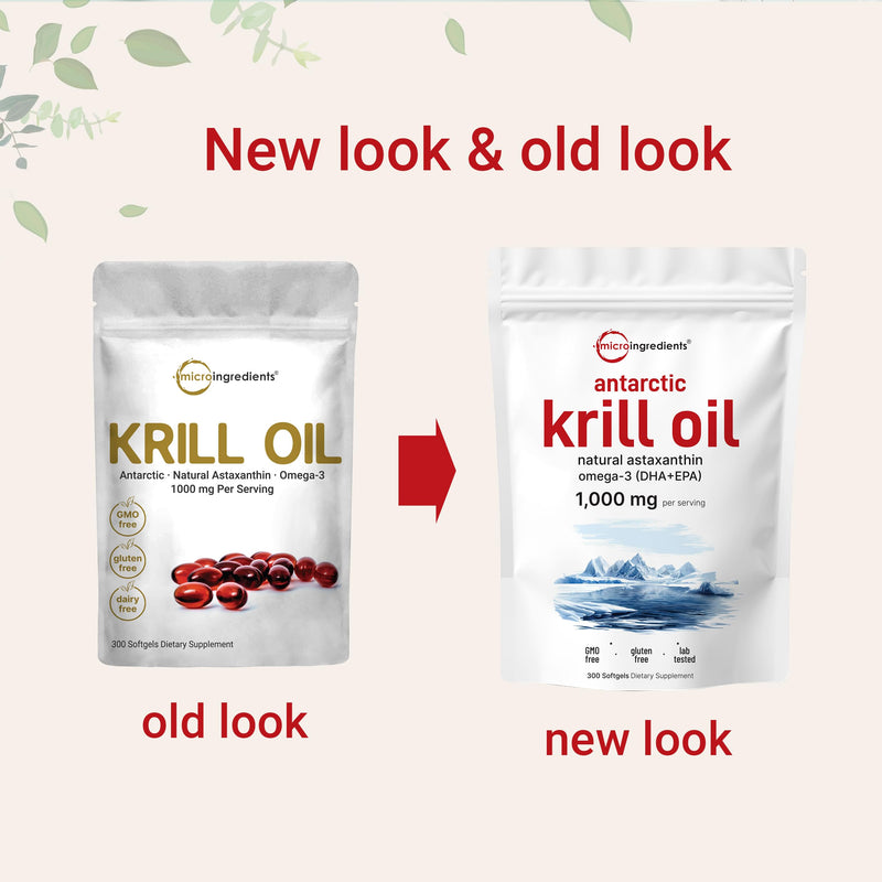 Antarctic Krill Oil 1000mg – 300 Soft-Gels with Natural Astaxanthin | EPA & DHA