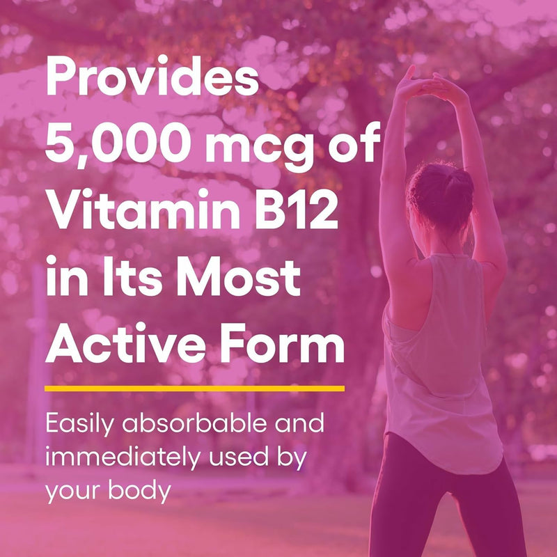 Natural Factors Vitamin B12 Methylcobalamin 5000 mcg – Chewable, Energy & Immune Support (60 tabs)