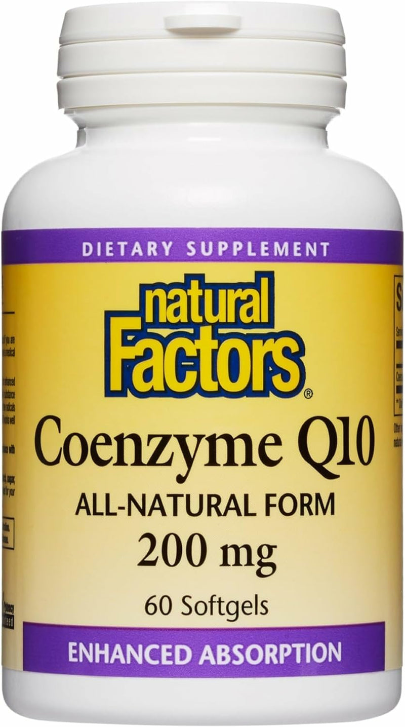 Natural Factors CoQ10 200 mg - Antioxidant Support for Energy & Heart Health | 60 Softgels