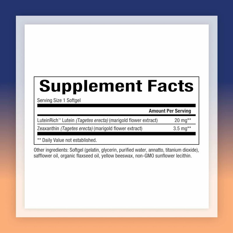 Natural Factors Lutein 20mg | Eye Health Support | 30 Soft Gels