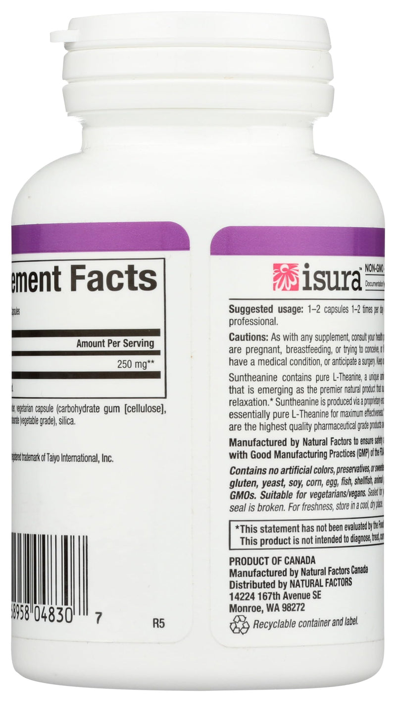 Natural Factors Stress-Relax Suntheanine L-Theanine 125 mg - 60 Capsules