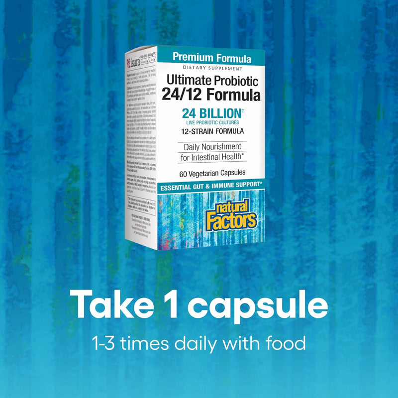 Natural Factors Ultimate Probiotic 24/12 Formula – 60 Vegetarian Caps