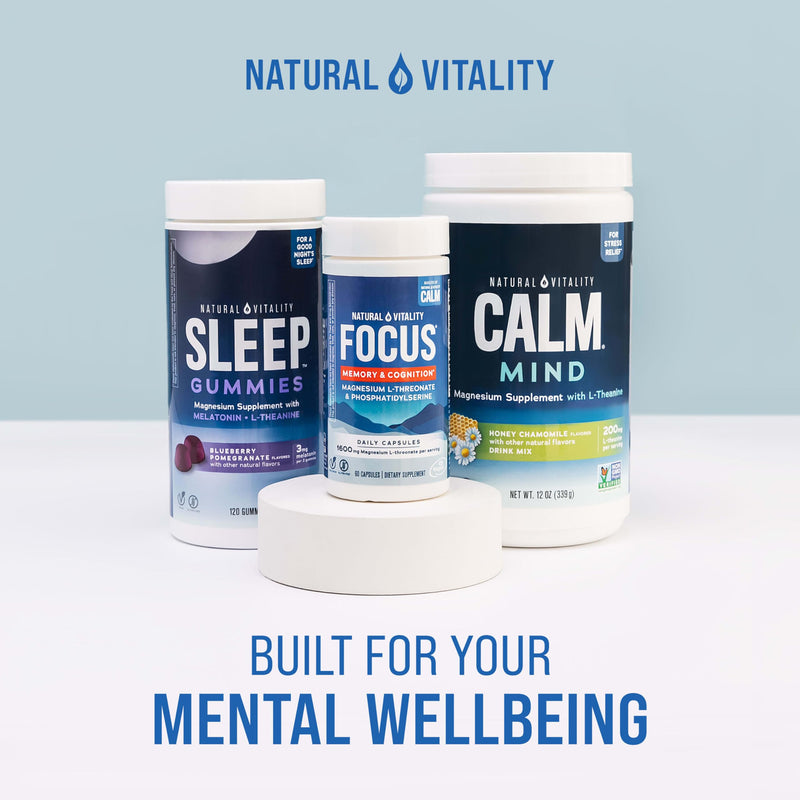 Natural Vitality Focus: Magnesium L-Threonate & Phosphatidylserine Nootropic (60 Capsules) | Gluten Free & Vegetarian