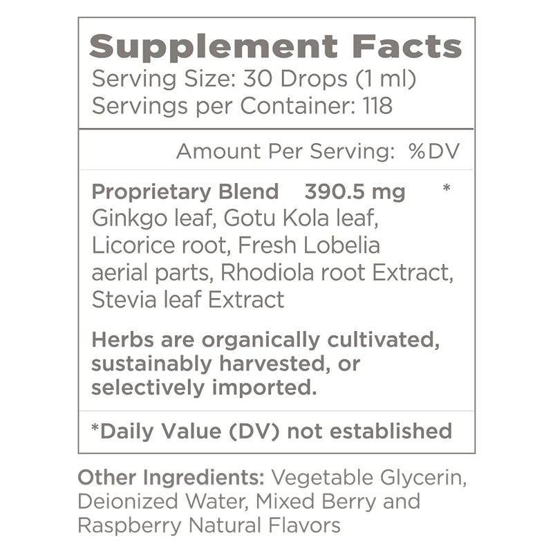 Natural Wellbeing Kids' Attention Gold – Focus Support with Rhodiola (Berry Flavor) – 4 oz (118 ml)