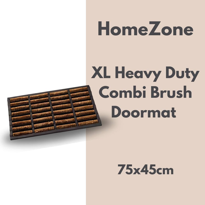Heavy Duty Coir Door Mat 75 x 45cm with Non-Slip PVC Back